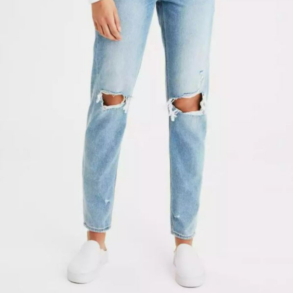 American Eagle Distressed Mom Jeans